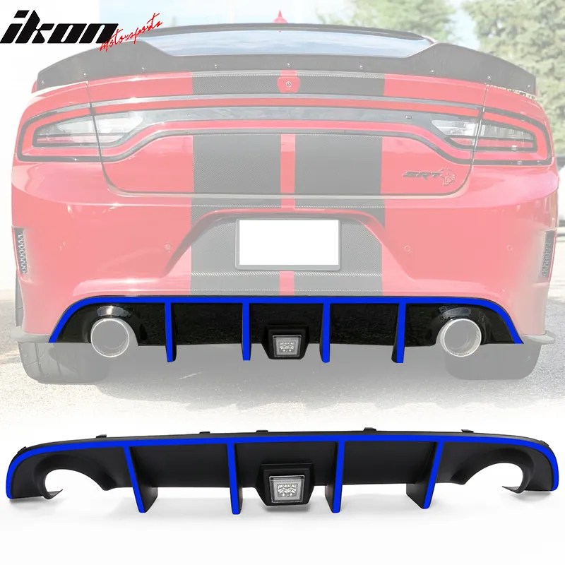 2015-2023 Dodge Charger Rear Diffuser w/ LED Lamp & Reflective Tape PP