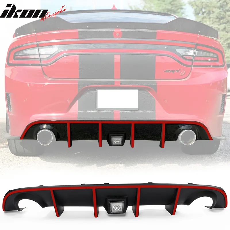 2015-2023 Dodge Charger Rear Diffuser w/ LED Lamp & Reflective Tape PP