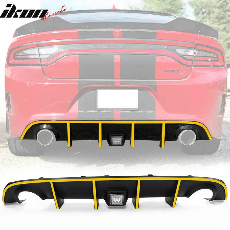 2015-2023 Dodge Charger Rear Diffuser w/ LED Lamp & Reflective Tape PP