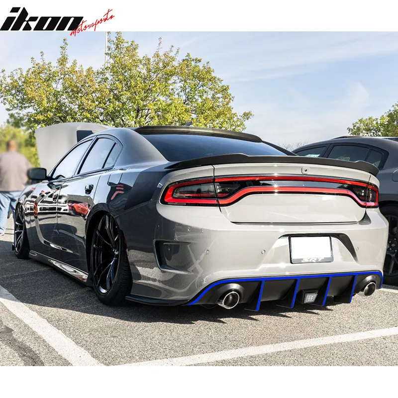 2015-2023 Dodge Charger Rear Diffuser w/ LED Lamp & Reflective Tape PP