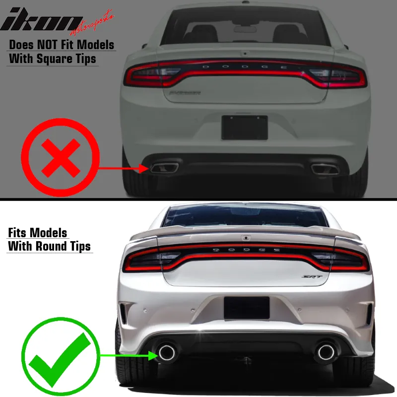 2015-2023 Dodge Charger Rear Diffuser w/ LED Lamp & Reflective Tape PP