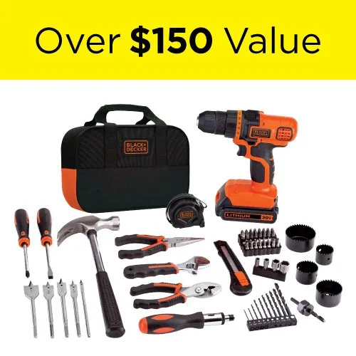 20V MAX Drill & 67 Home Tool Kit