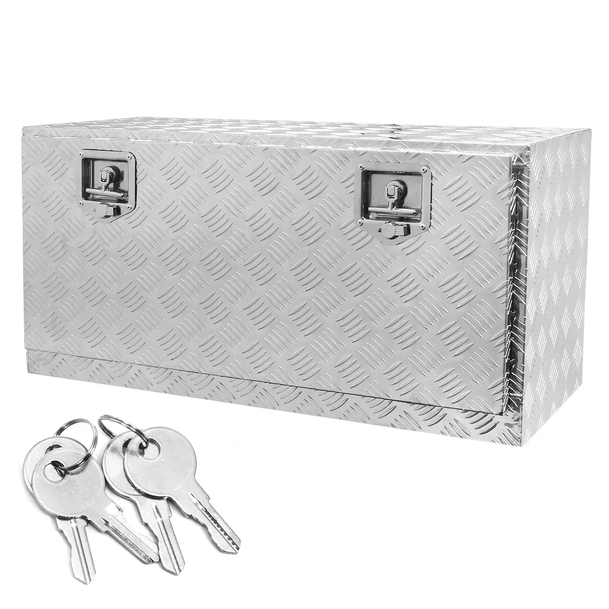 36" Aluminum Truck Underbody Tool Box Trailer RV Tool Storage Under Bed w/ Lock Set