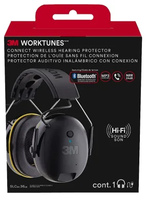 3M Worktunes 7100137404 Hearing Protector, 24 dB SPL, Black/Yellow :EA: QUANTITY: 1