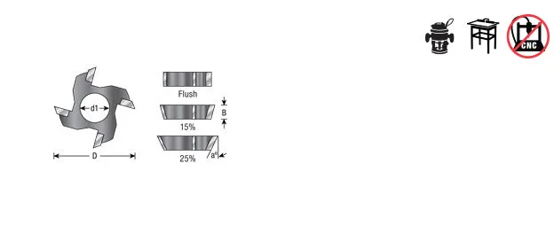 4 Wing Flush Cutter for Assemblies | 7⁄8 Dia x 1⁄4 x 5⁄16 Bore | 47500 | 738685875001