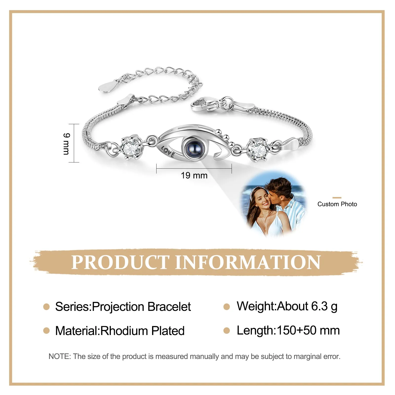 4FunGift® Angel Eye Customized Photo Projection Bracelet