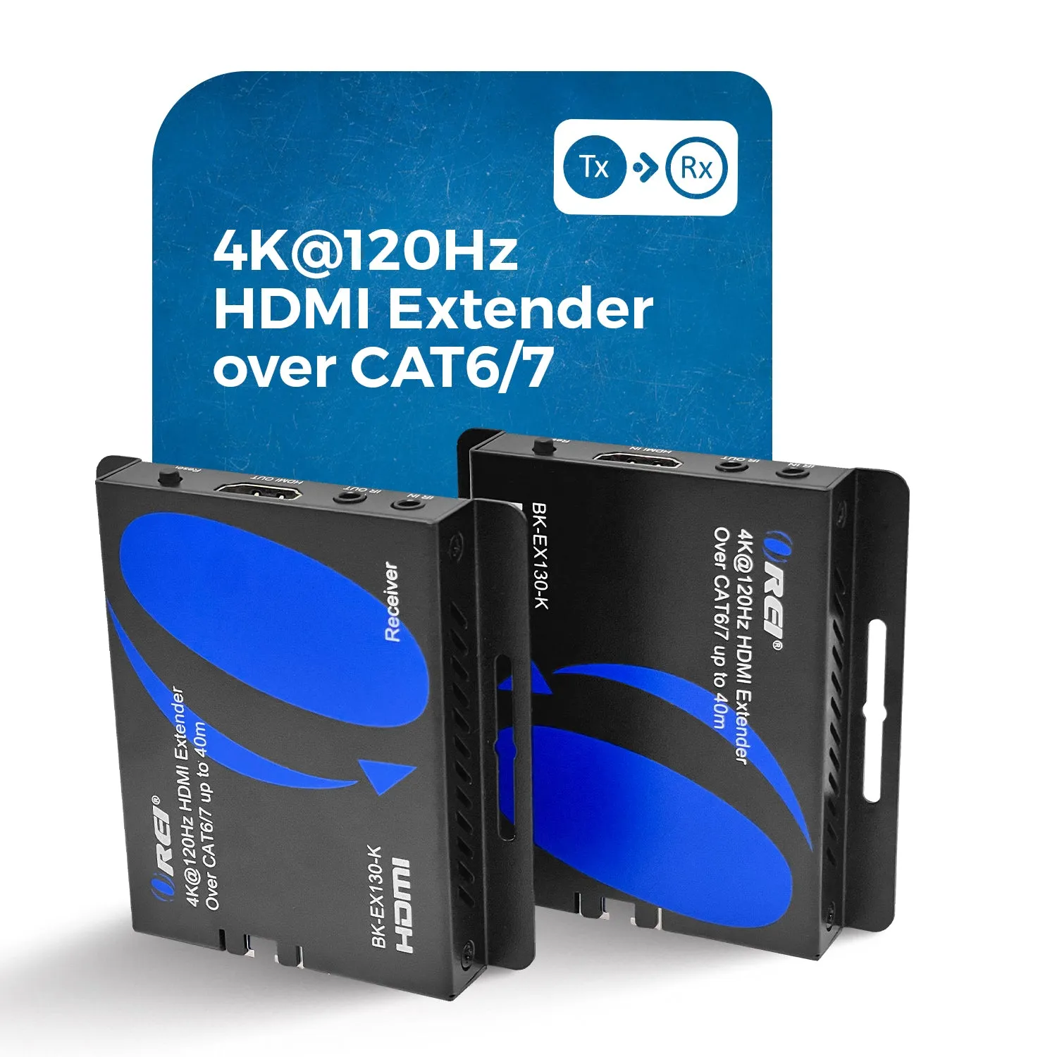 4K@120Hz HDMI Extender over CAT 6/7 up to 130 feet with EDID & Bi-Directional IR (BK-EX130-K)