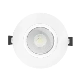 4" Gimbal Canless LED Downlight, 1050 Lumens, Selectable 2700K to 5000K, 38° Spot, Smooth Trim