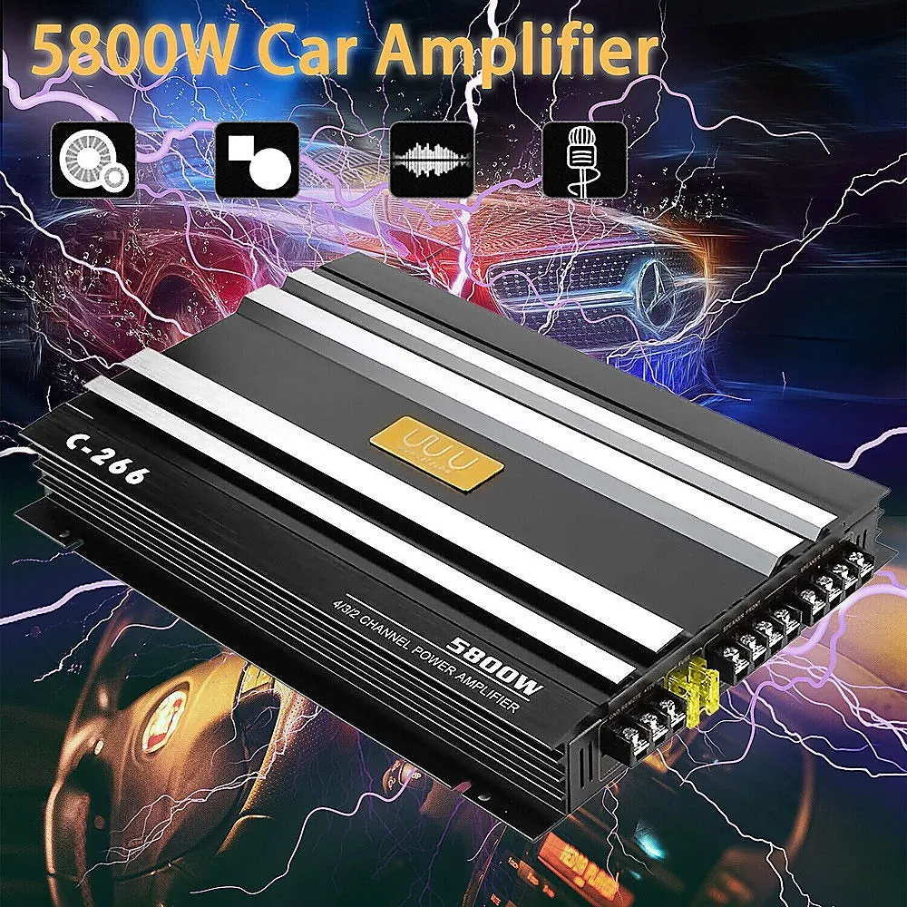 5800W 4-Channel High-Power Aluminum Car Amplifier Stereo