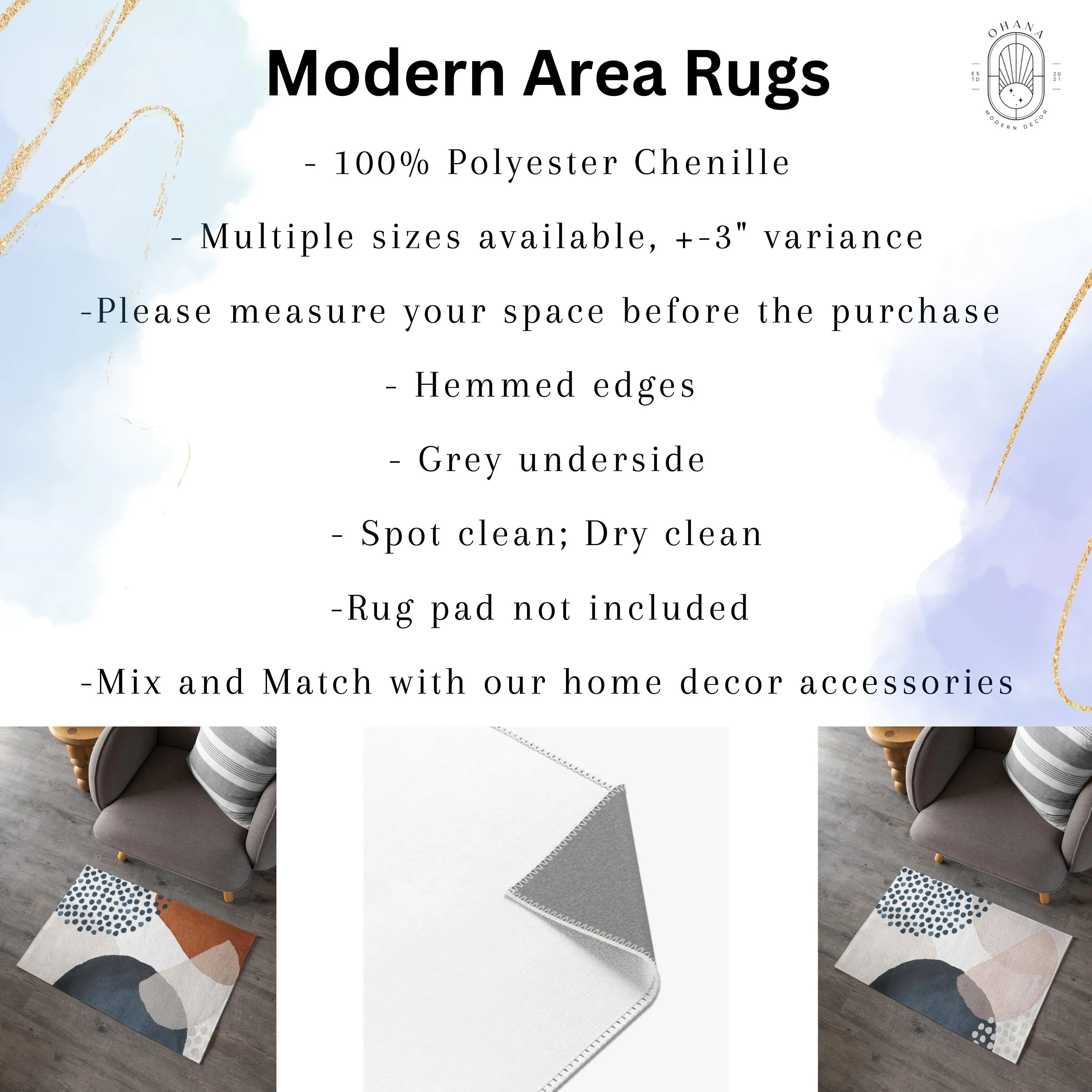 Abstract Area Rug | Beige Cream Ombre