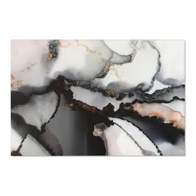 Abstract Area Rug | Black Gray Alcohol Ink