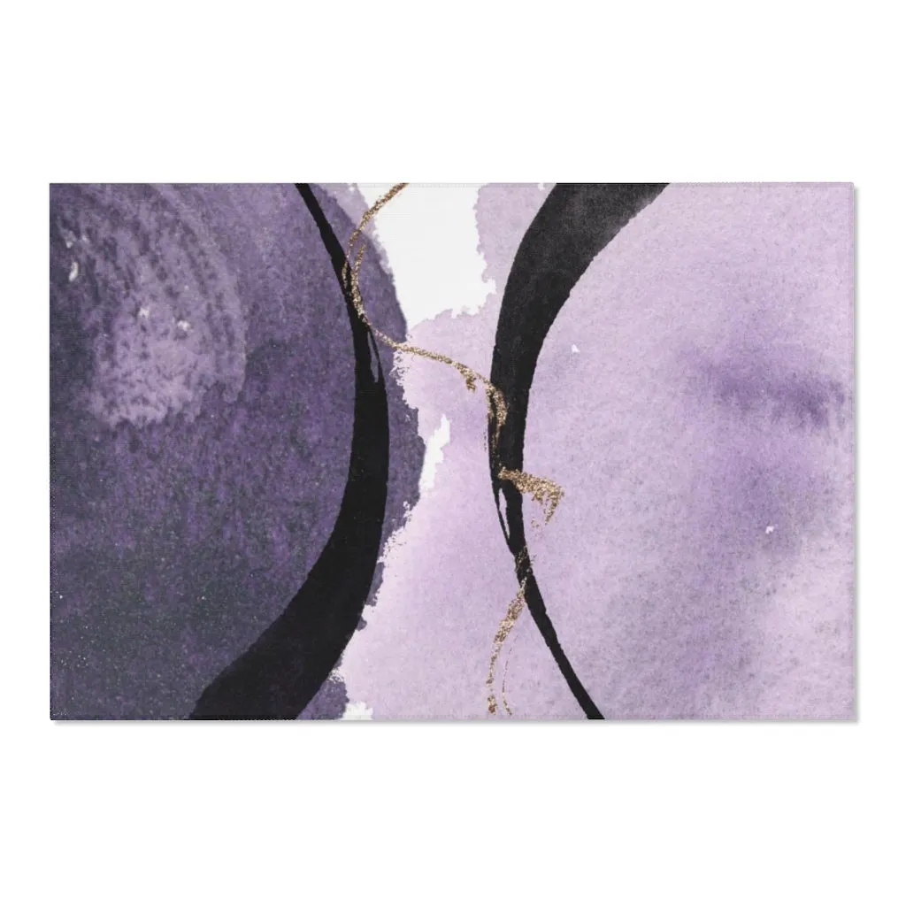 Abstract Area Rug |  Lavender Purple Black