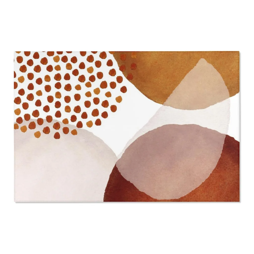 Abstract Area Rug |  Rust Cream Burnt Orange