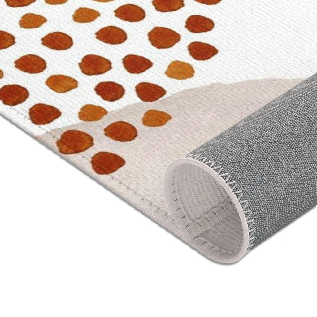 Abstract Area Rug |  Rust Cream Burnt Orange