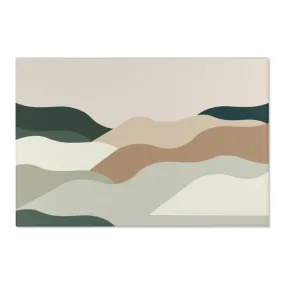 Abstract Boho Area Rug | Beige Green Cream