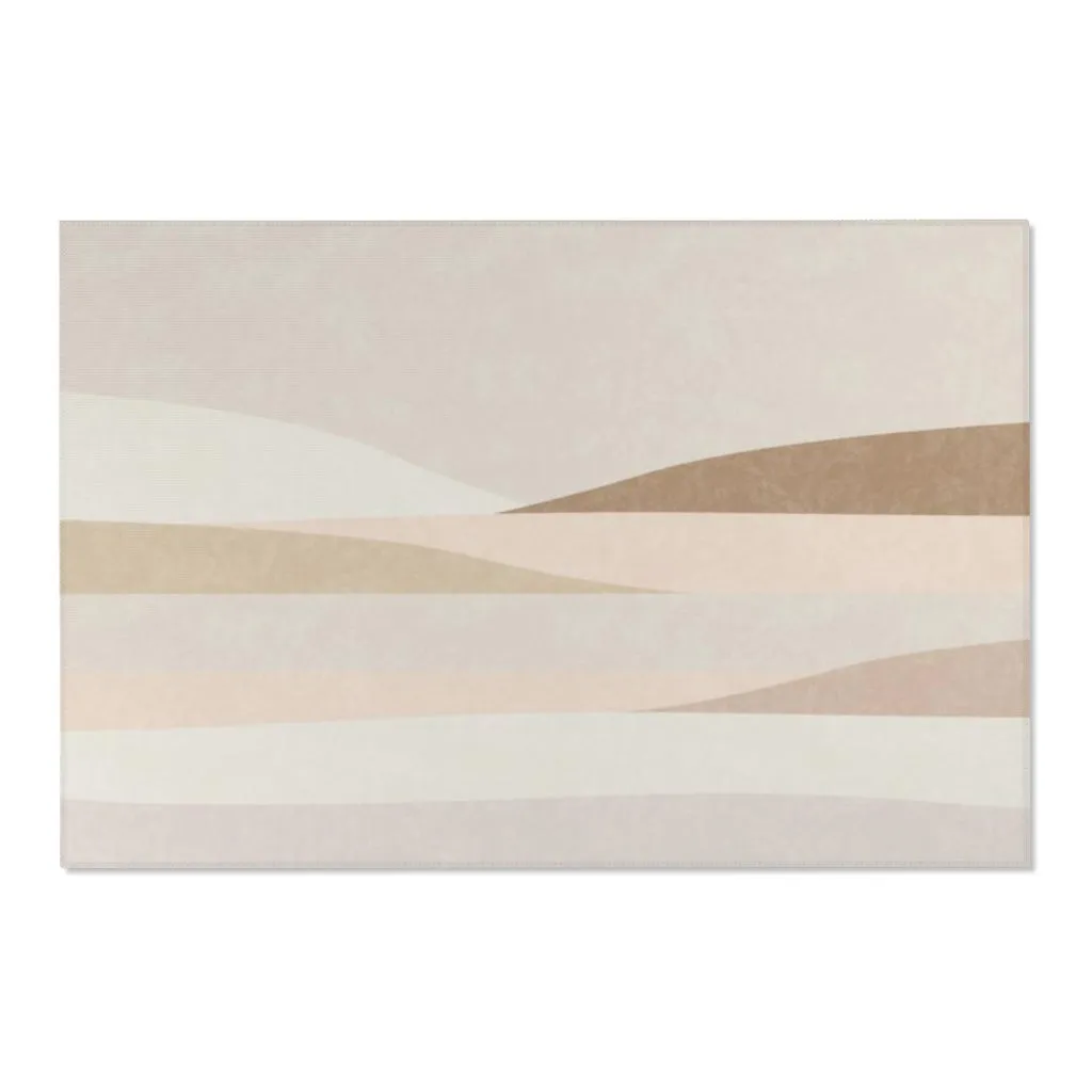 Abstract Boho Area Rug | Beige Sand Pink Hills