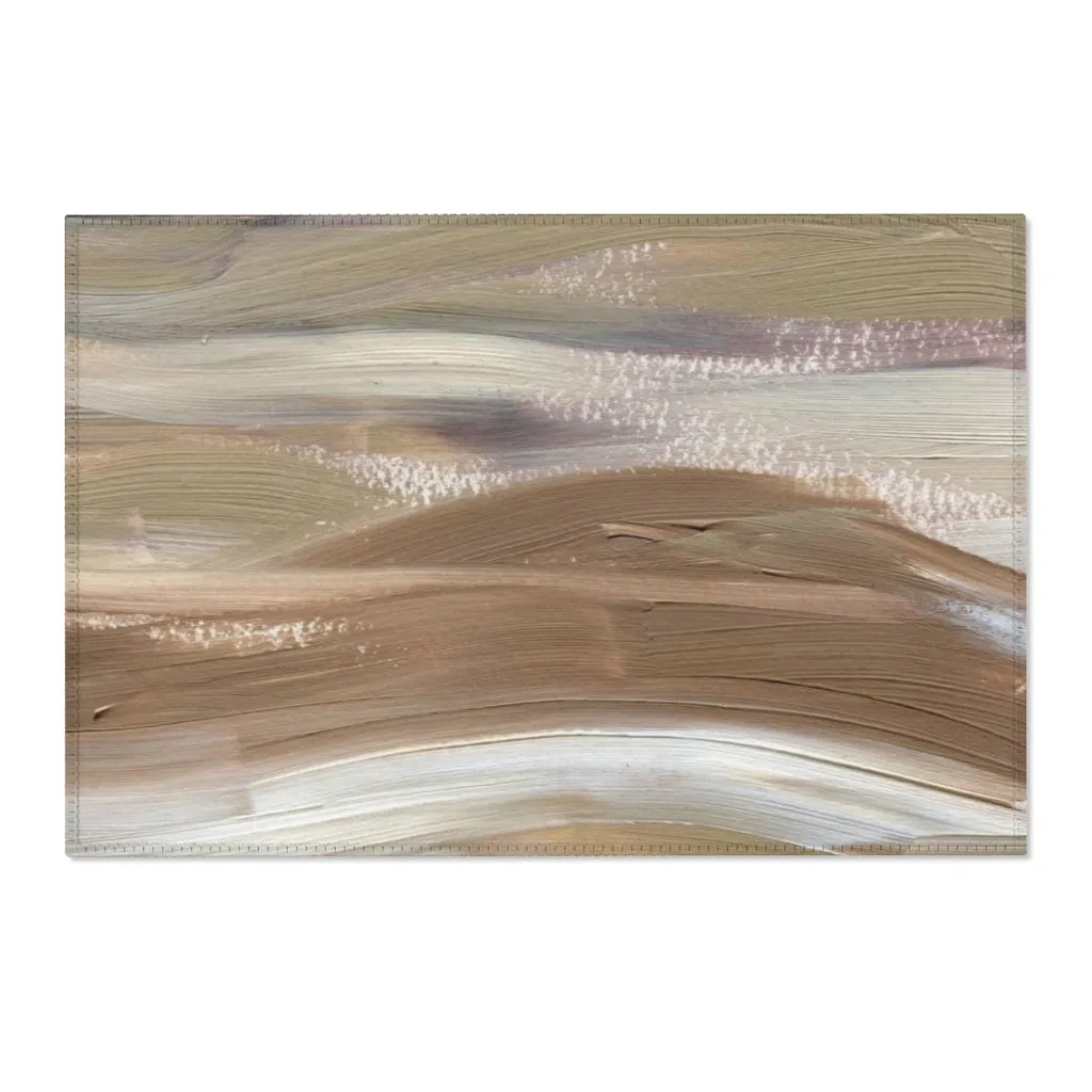 Abstract Boho Area Rug | Brown Purple Acrylic