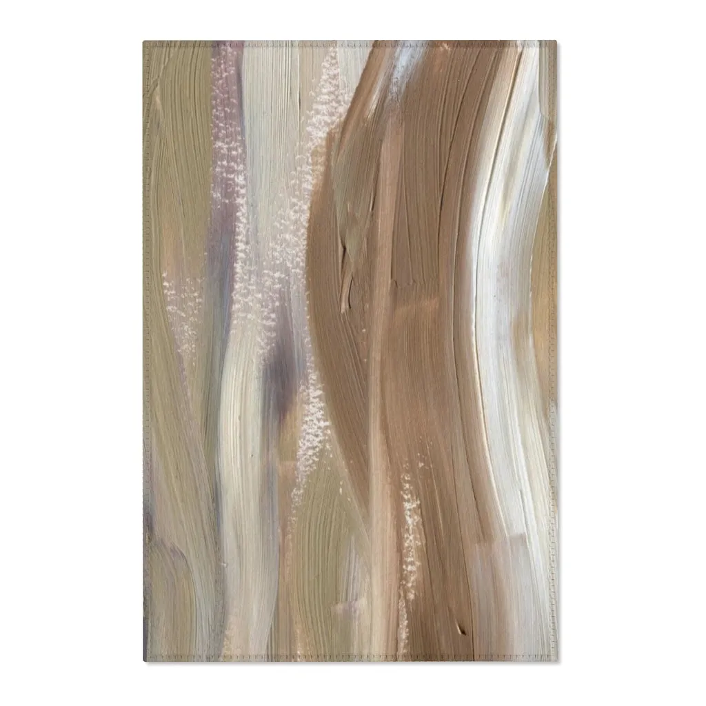 Abstract Boho Area Rug | Brown Purple Acrylic