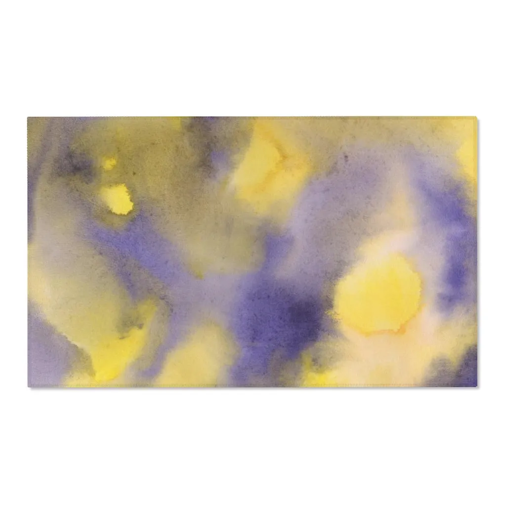 Abstract Boho Area Rug | Lavender Yellow