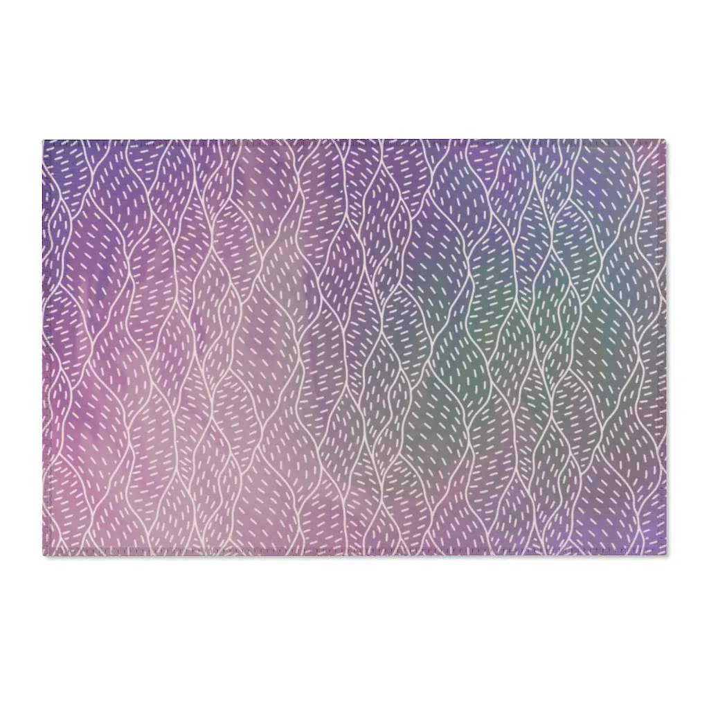 Abstract Boho Area Rug | Purple Pink Hills