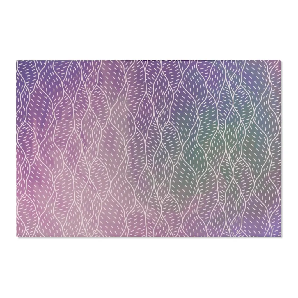 Abstract Boho Area Rug | Purple Pink Hills