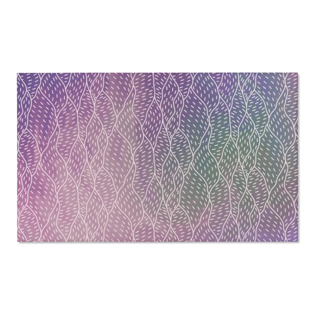 Abstract Boho Area Rug | Purple Pink Hills