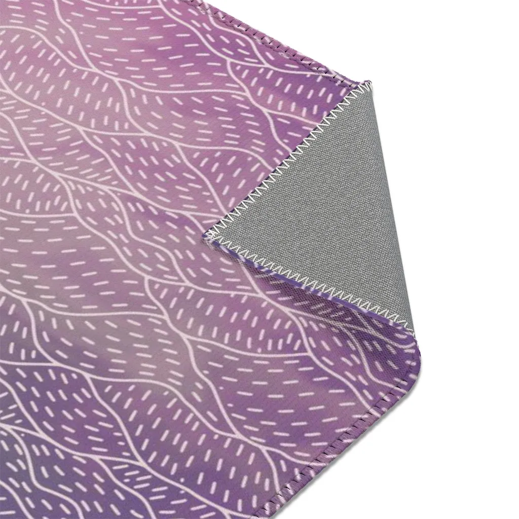 Abstract Boho Area Rug | Purple Pink Hills