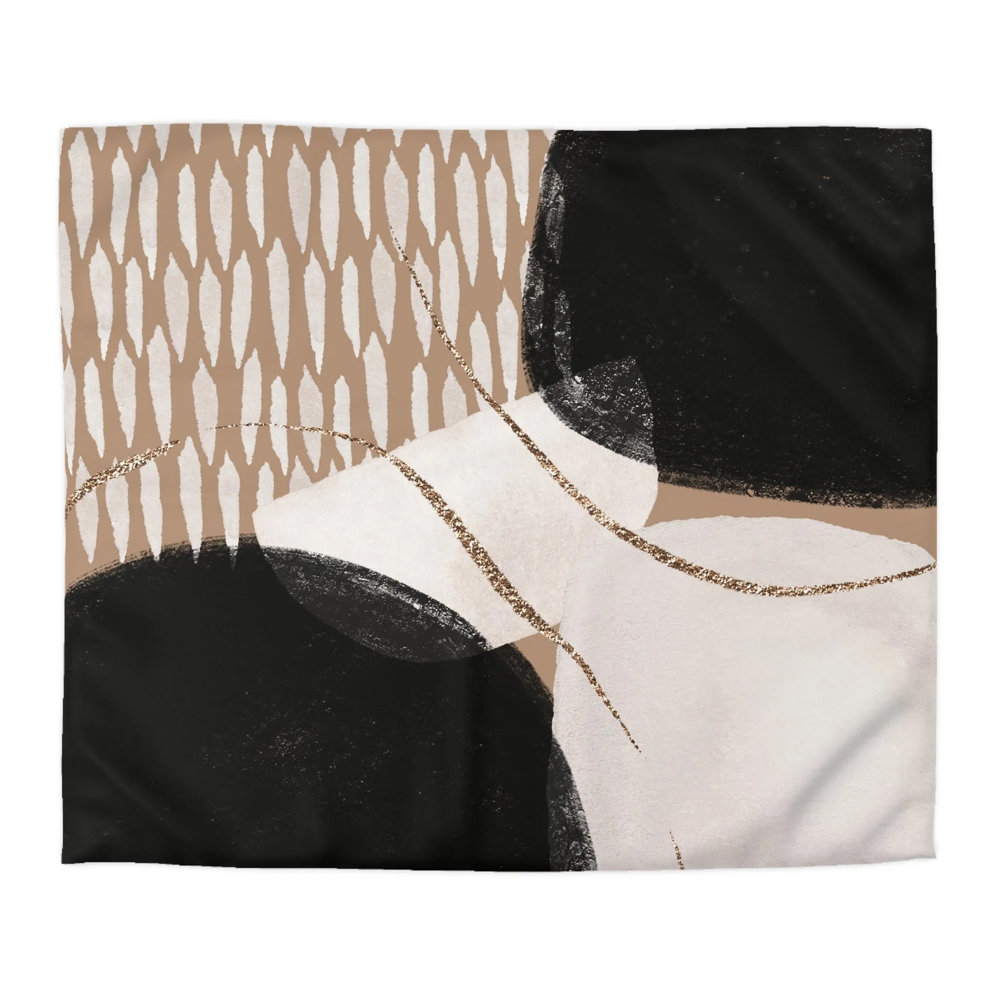 Abstract Duvet Cover | Black, Beige, Blush Ivory