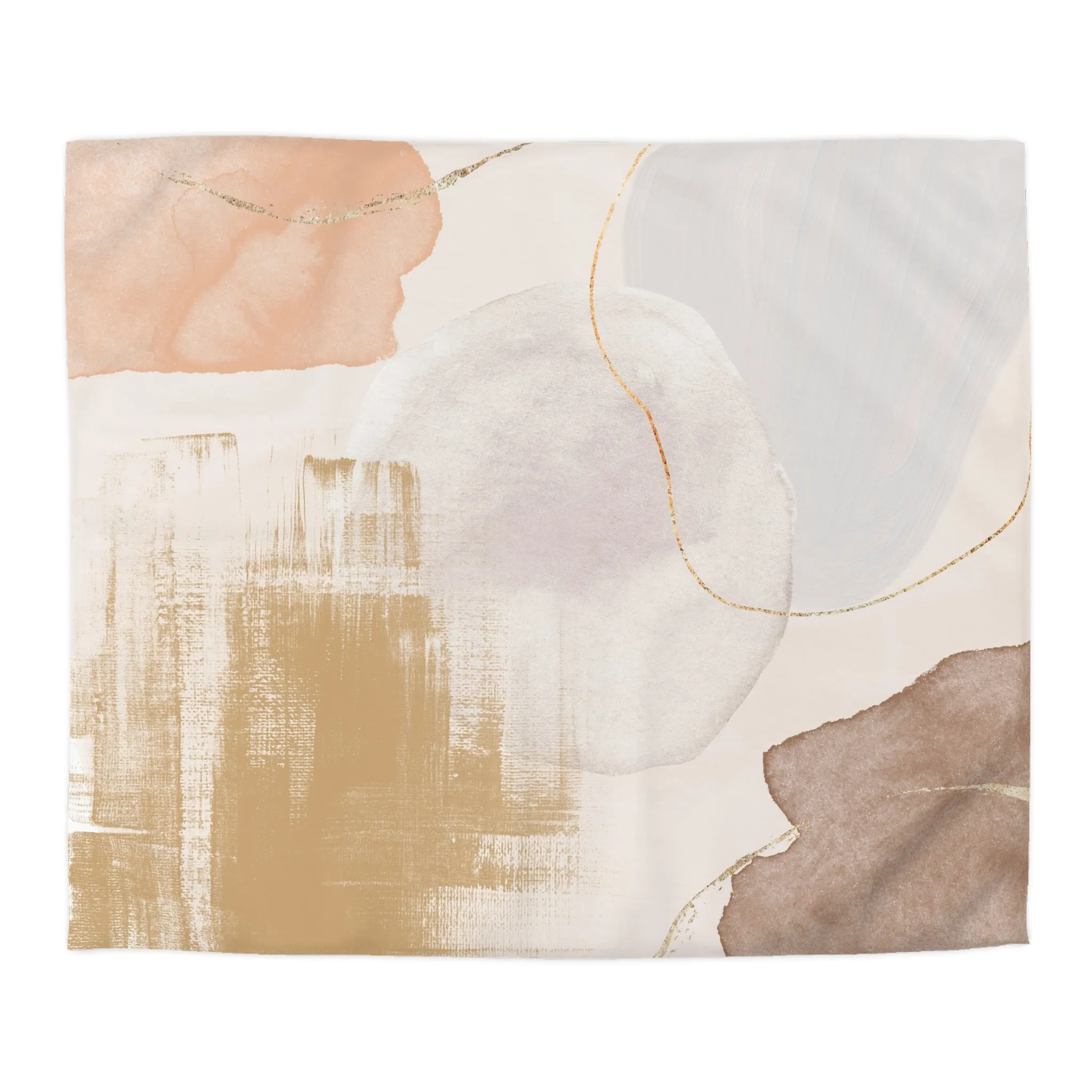 Abstract Duvet Cover | Earthy Neutral Beige Peach