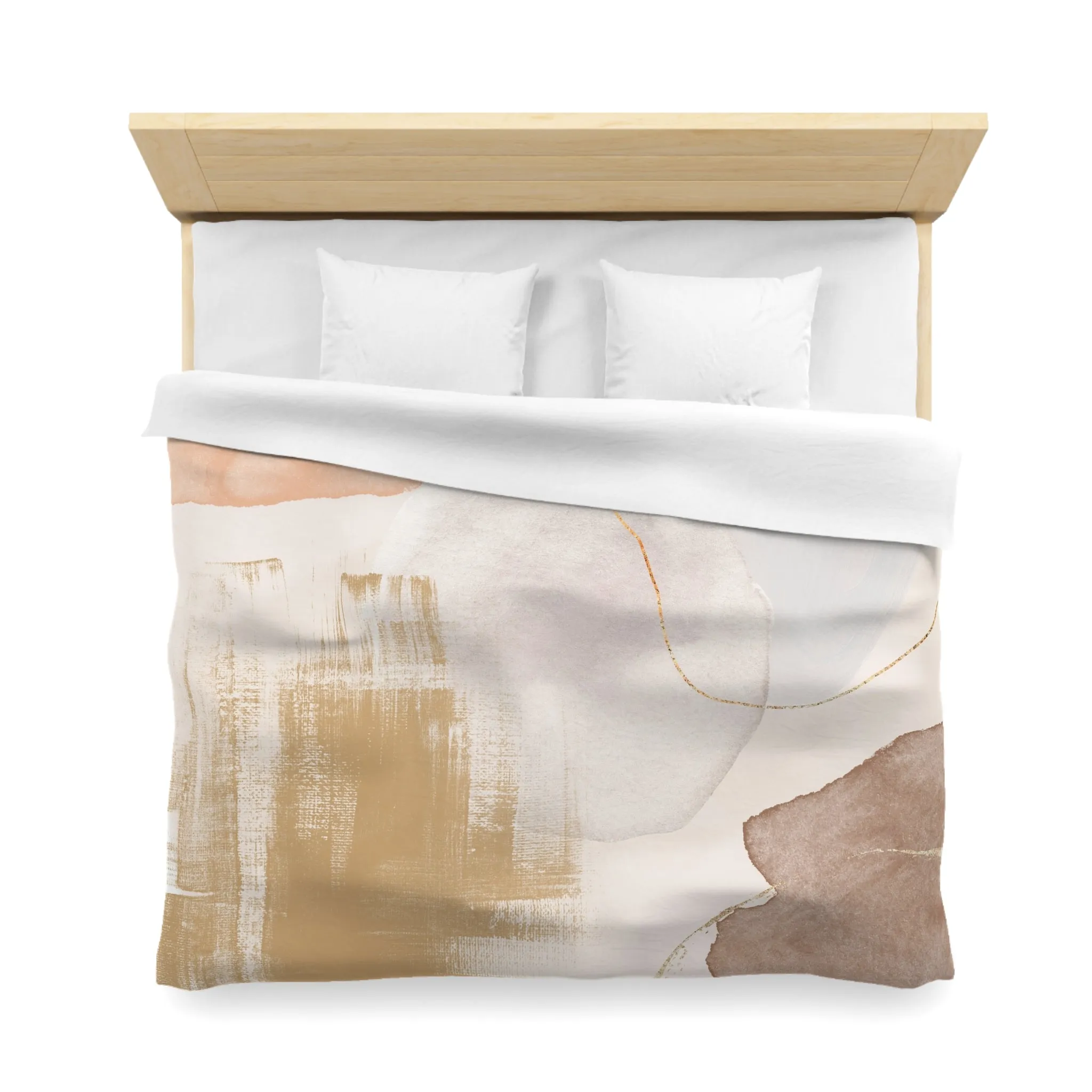 Abstract Duvet Cover | Earthy Neutral Beige Peach