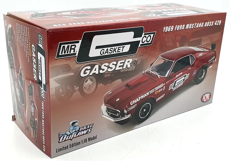 Acme 1/18 Scale A1801854 - 1969 Ford Mustang Boss 429 Gasket Gasser Red