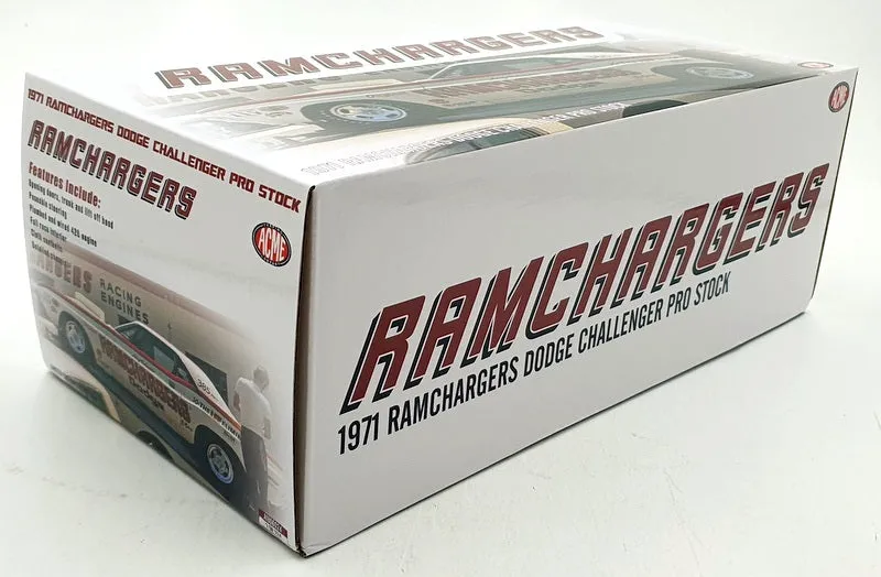 Acme 1/18 Scale Diecast A1806024 - 1971 Ramchargers Dodge Challengers Stock