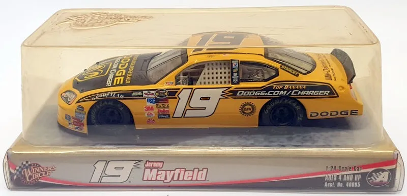 Action1/24 Scale 40731 - Stock Car Dodge #19 Jermey Mayfield Nascar - Yellow