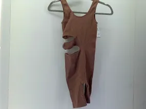 Active USA Women's Cutout Romper Dress Small Tan