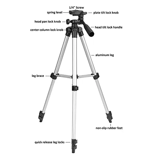 Adjustable Aluminium Alloy Tripod Stand Holder for Mobile Phones & Camera