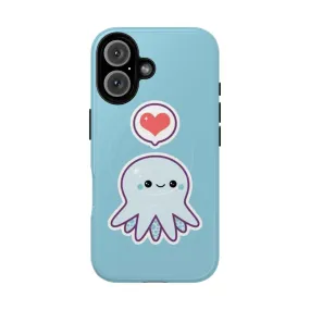 Adorable Blue Octopus Magnetic Tough Phone Cases