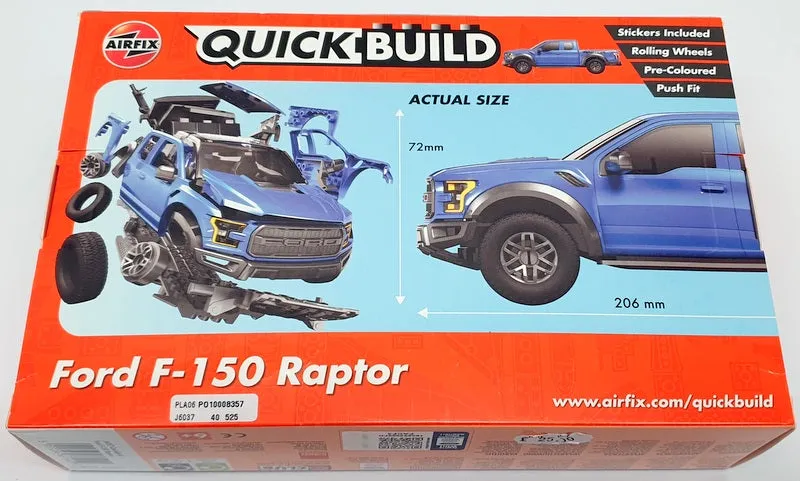 Airfix 21cm Long Model Pickup J6037 - Ford F150 Raptor Quick Build Kit