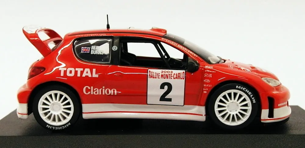 Altaya 1/43 Scale AL01419B - Peugeot 206 WRC - Monte Carlo Rally 2003