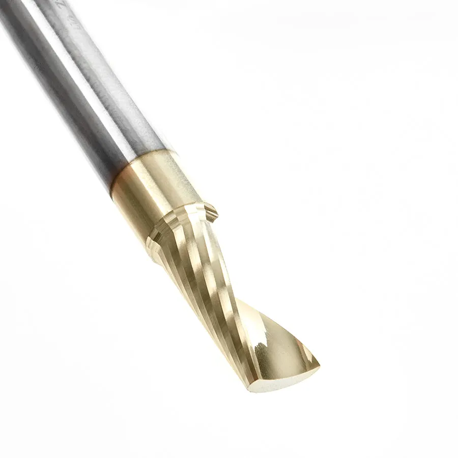 Amana - A51402-Z Solid Carbide CNC Spiral 'O' Flute, Aluminum Cutting 1/4 Dia x 5/8 x 1/4 Shank Up-Cut ZrN Coated Router Bit