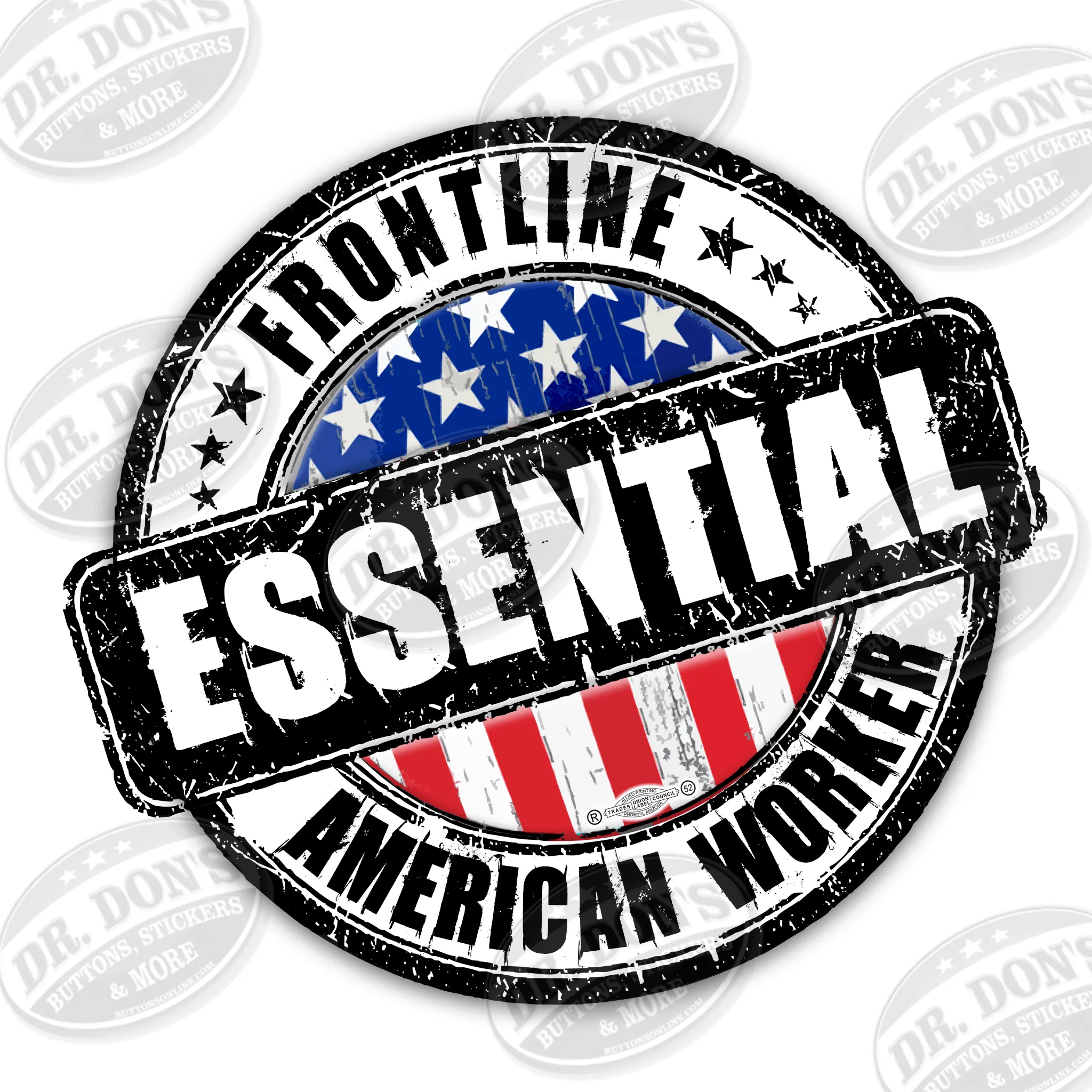 American Essential Worker Hard Hat Sticker / UBEW-3