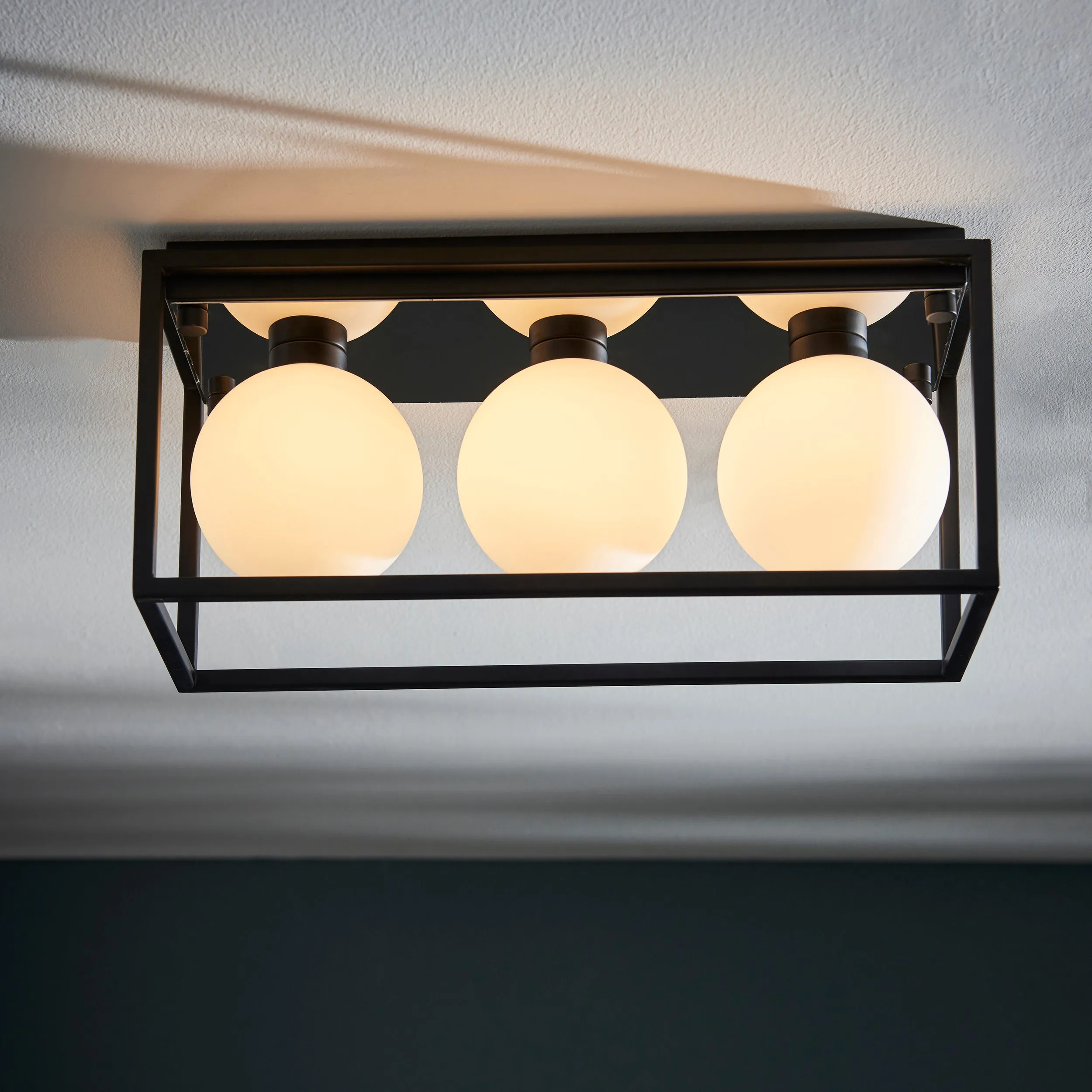 Amos Triton 3 Bathroom Ceiling Light Matt Black