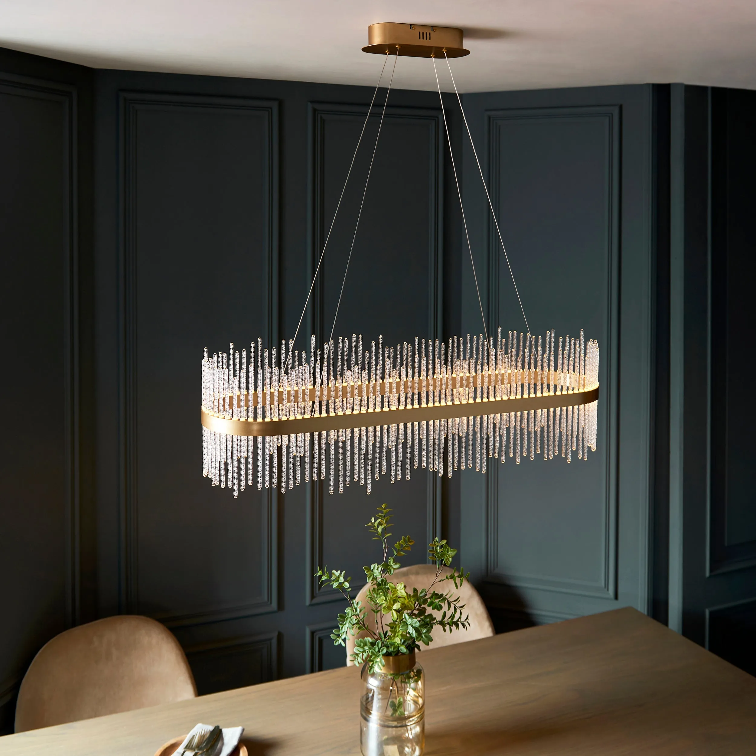 Amos Vanburgh Bar Chandelier Brushed Gold