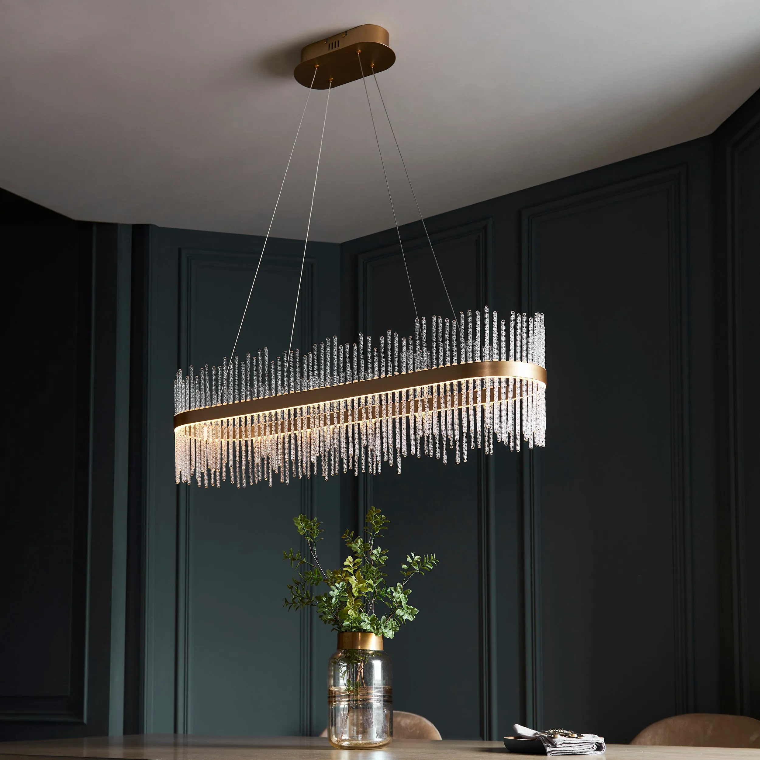 Amos Vanburgh Bar Chandelier Brushed Gold