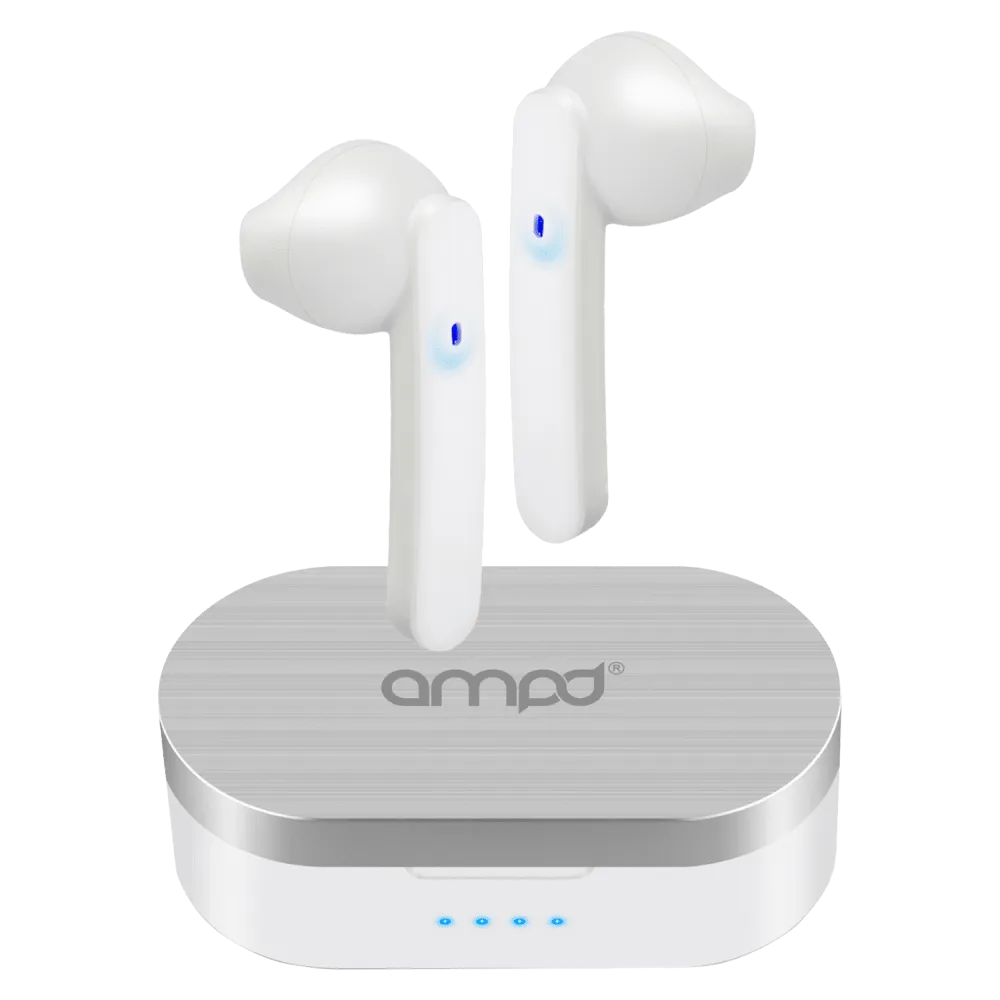 AMPD True Wireless Earbuds with Touch Controls & Charging Case – Hi-Fi Sound, Noise Cancelling, 8H Playtime