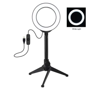 AMZER Live Broadcast Kits 4.7 inch 12cm Ring Light   Desktop Tripod Selfie Stick Mount USB White Light LED Ring