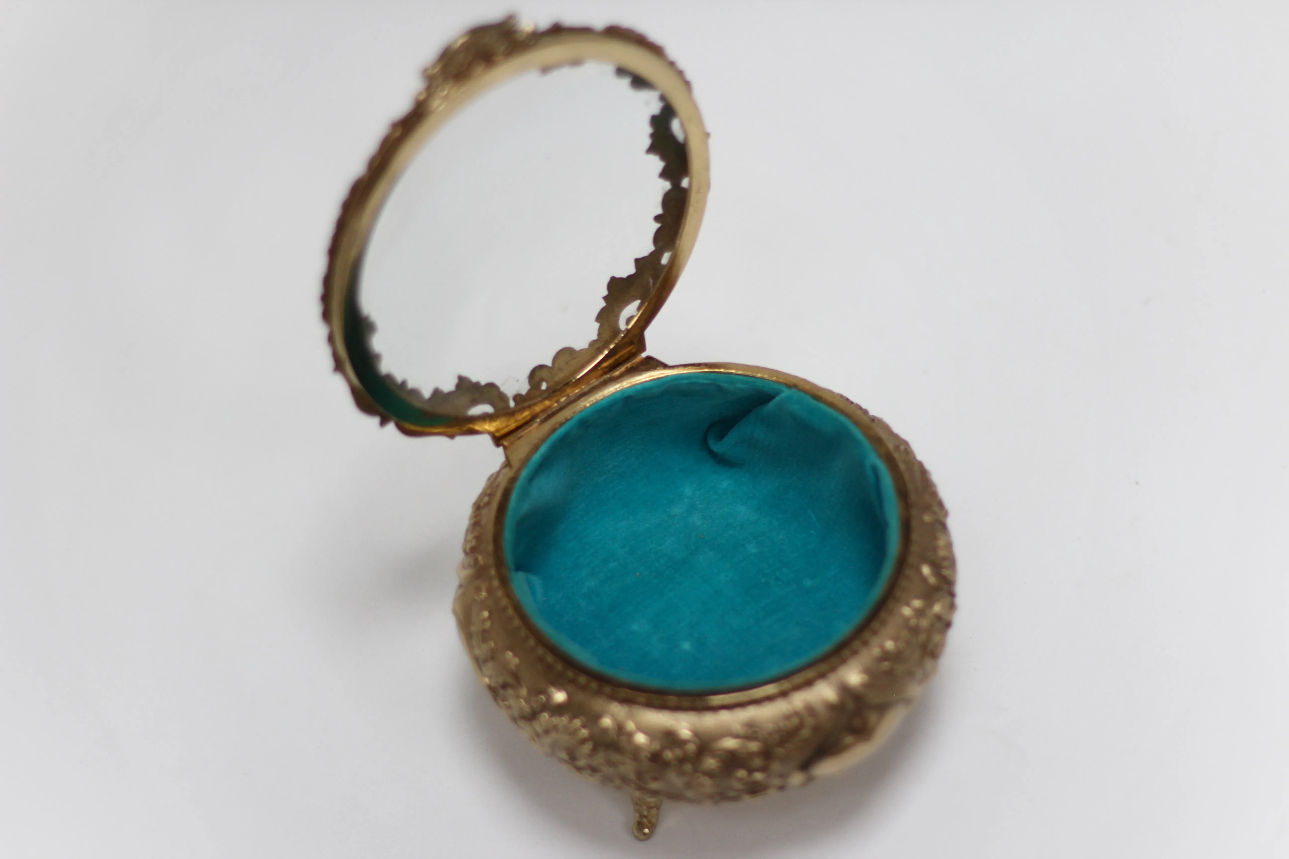 Antique Teal Jewelry Box