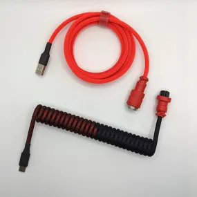 Ausmodshop Coiled Keyboard Cable - Magma