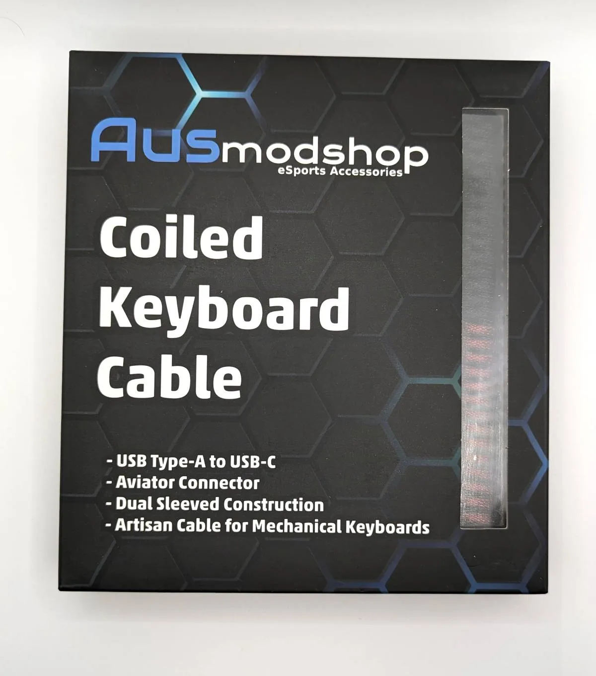 Ausmodshop Coiled Keyboard Cable - Magma