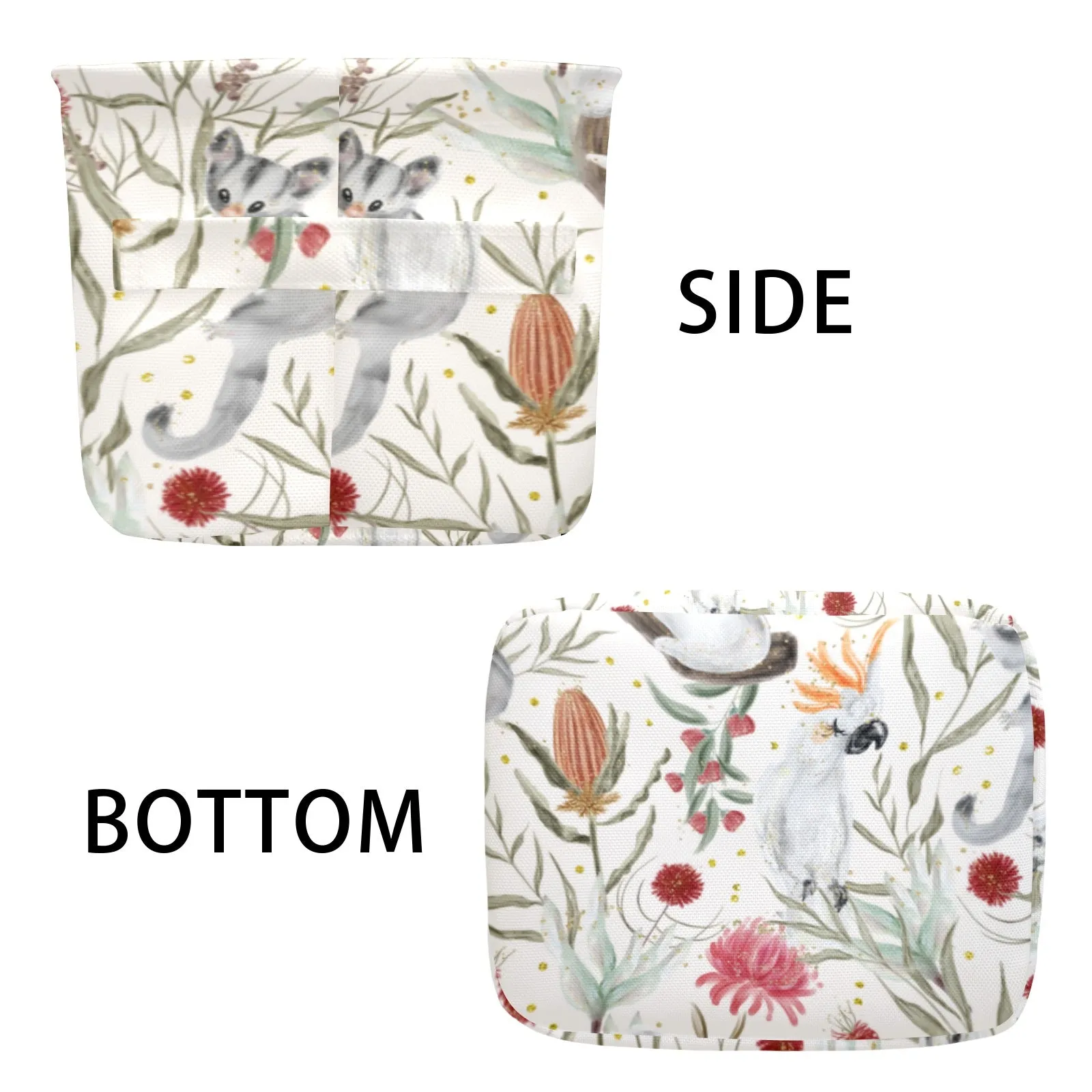 Australian Animals, Koala Cockatoo and Sugar Glider Fabric Storage Basket