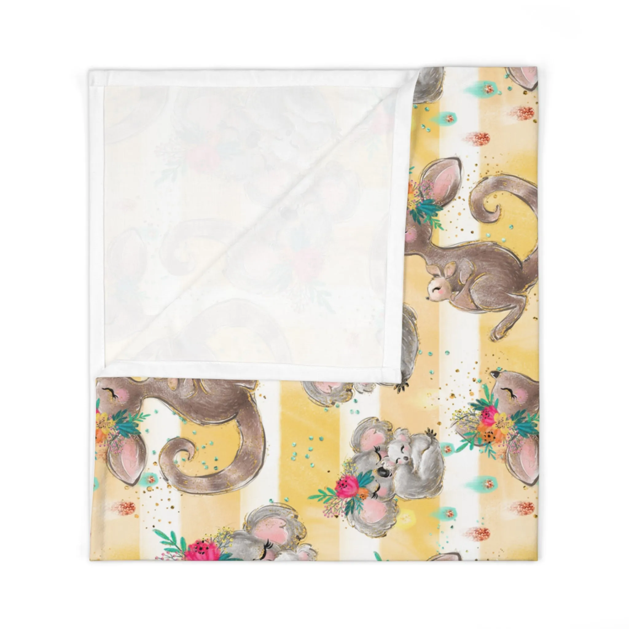 Baby Swaddle Blanket, Australian Animal and Floral Design, Baby Swaddle, Baby Shower gift